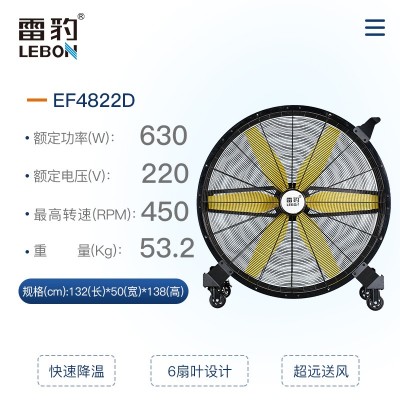 雷豹永磁工业风扇EF4822D
