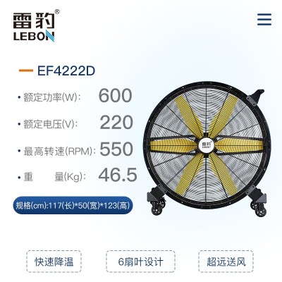 雷豹永磁工业风扇EF4222D